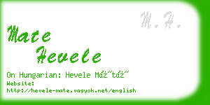 mate hevele business card